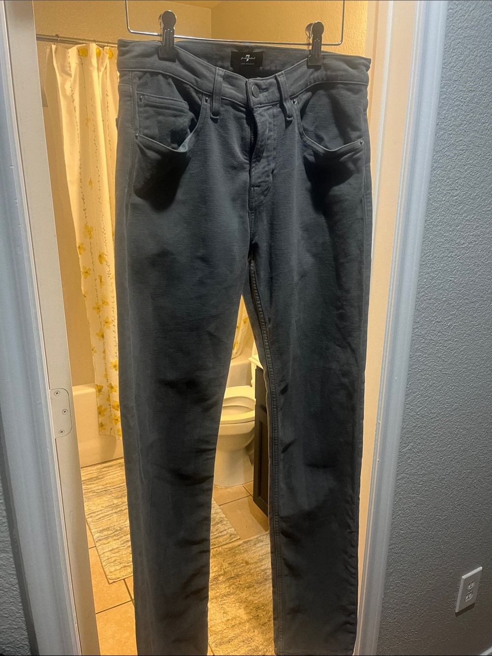 7 For All Mankind Men's Slate Gray Slim Straight Jeans
